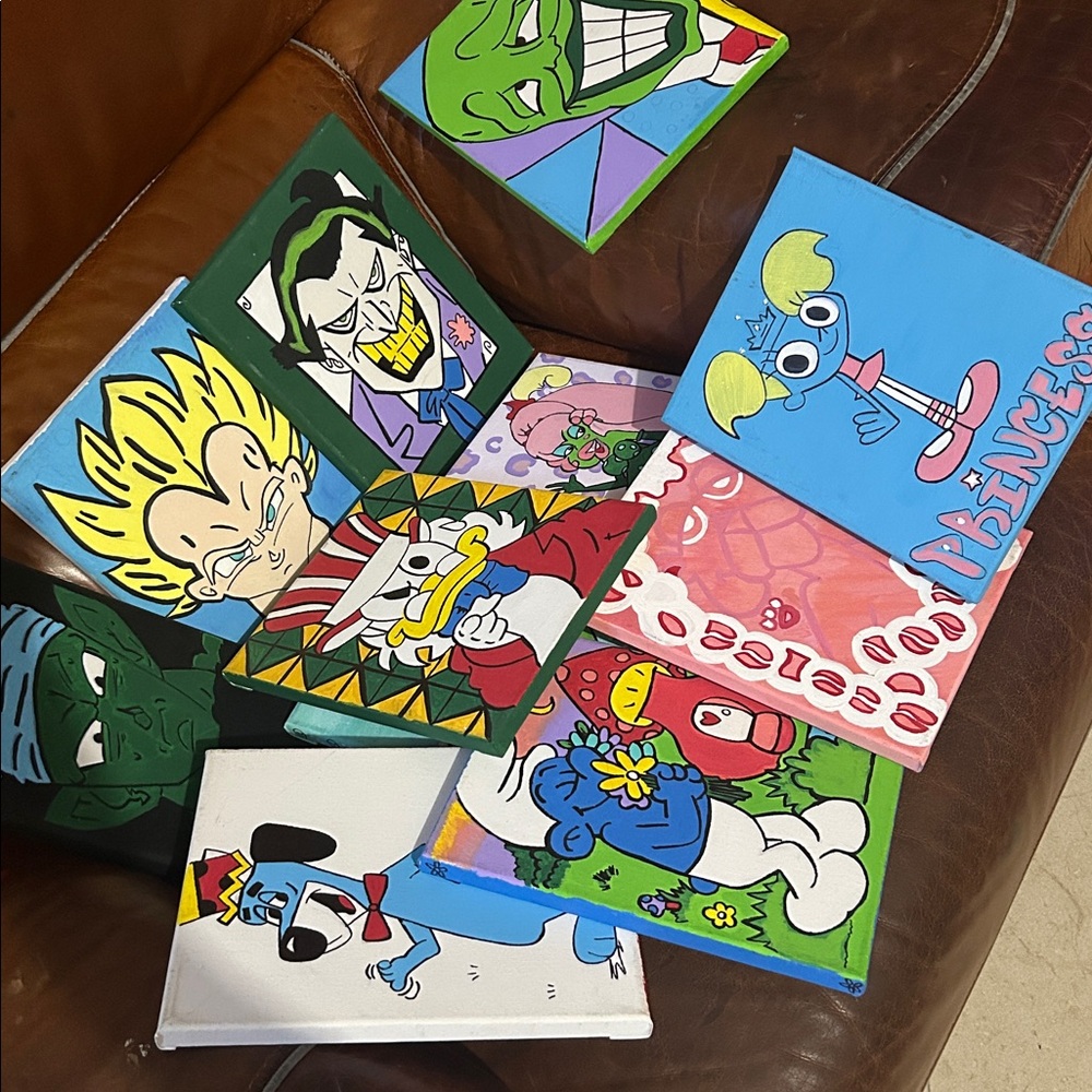 Colorful Cartoon Art Canvas (Pick 5)